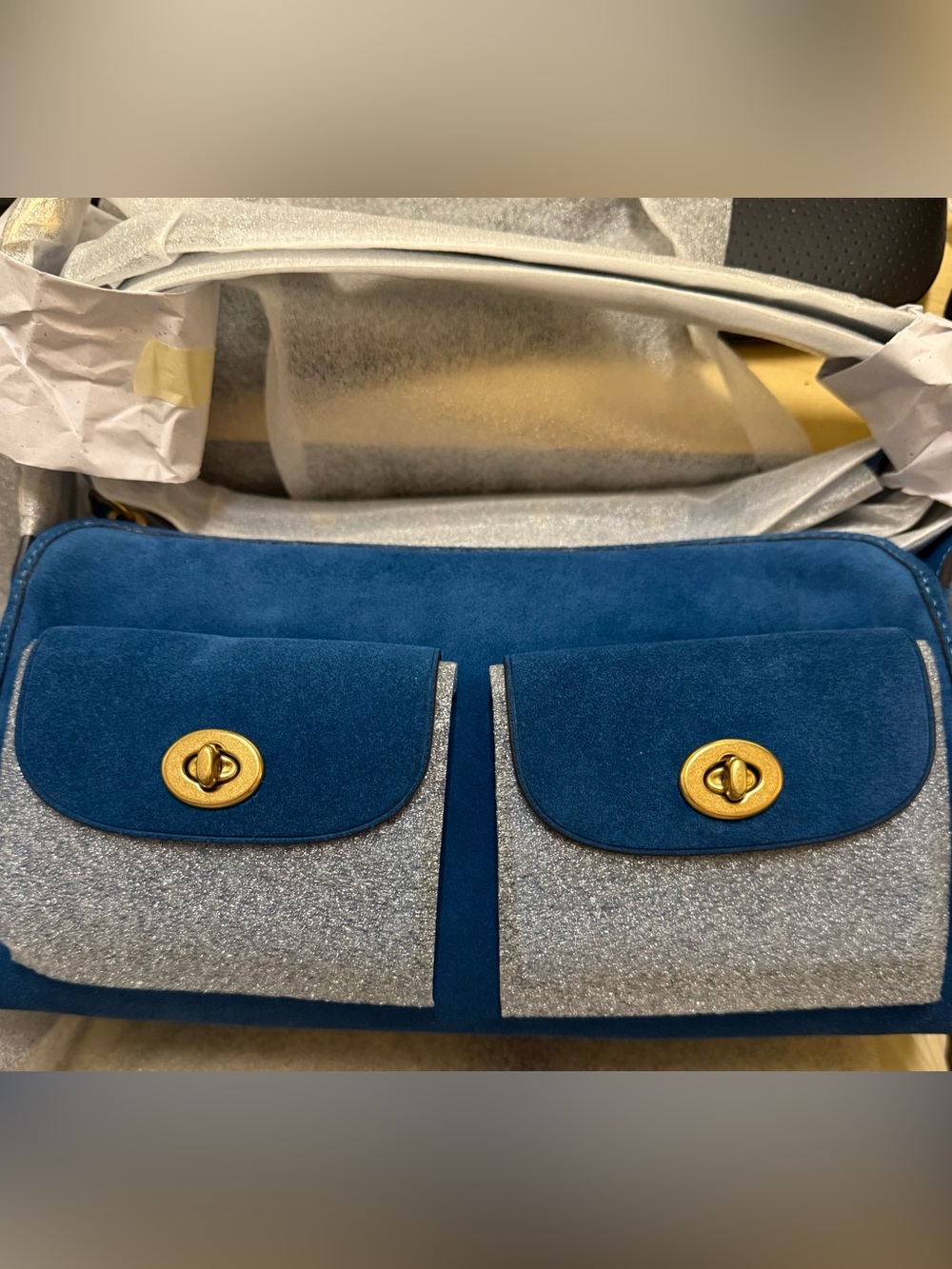 Coach Blue Jay Suede Haversack 27 nwt RARE find